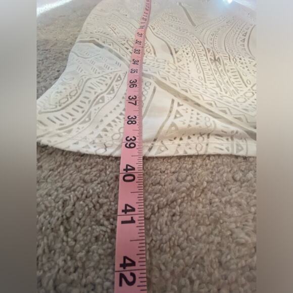 Womens Dress Size Small Cream Western Aztec Midi Boho Bridal Honeymoon A-Line - Picture 11 of 12